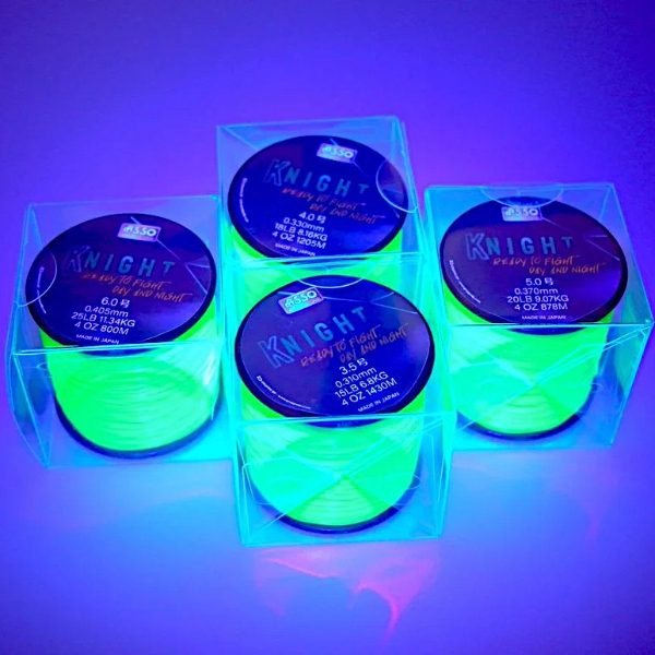 Asso Knight Fluorocarbon Coated 4oz Spool Fluoro Green