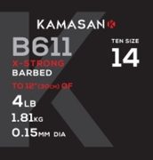 Kamasan B611 Barbed Spade Hooks to Nylon 