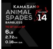 Kamasan Animal Barbless Spade Hooks to Nylon 