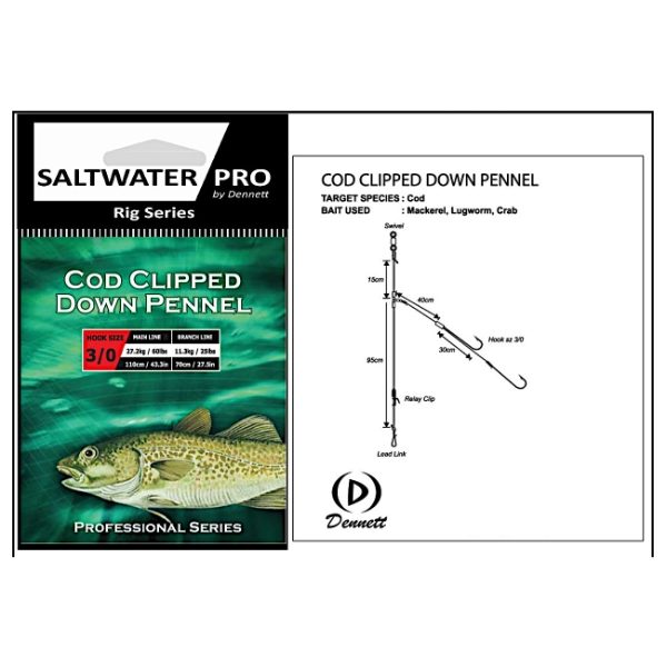 Dennett Pro Series Cod Clipped Down Pennel Rig