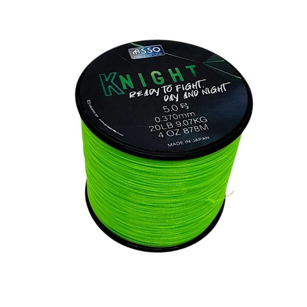 Asso Knight Fluorocarbon Coated 4oz Spool Fluoro Green