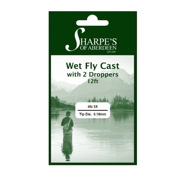 Sharpes of Aberdeen Monofilament Wet Casts 2 Droppers